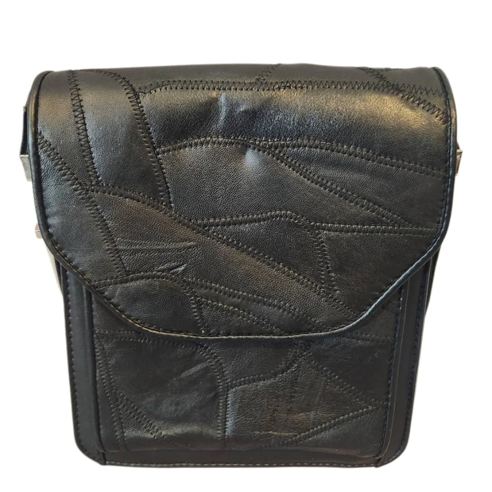 Black Leather‎ Crossbody Bag